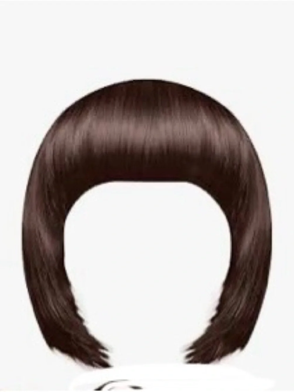 Brown/Red Tint Short Bob Wig with Blunt Bangs - Women Hair